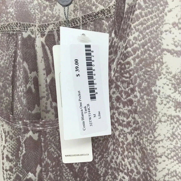 Costa Blanca Women’s One Pocket Reptile Print Sheer Tank Summer Beach NWT Size M - Picture 7 of 9